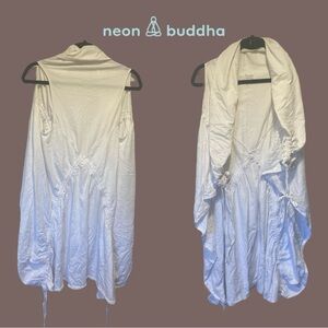Neon Buddha White Criss-Cross Cinch Vest Size Medium